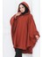 Kapüşonlu Kaşe Panço 0505-06 Kiremit 4