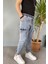 Paçası Lastikli Boyfriend Jogger Kargo Kot Pantolon 1