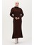 Fitilli Triko Elbise 24207-05 Kahverengi 1