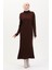 Fitilli Triko Elbise 24207-05 Kahverengi 2