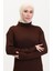 Fitilli Triko Elbise 24207-05 Kahverengi 3