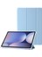 Samsung Galaxy Tab S10+ Kılıf Üç Katlı Standlı Deri+Tpu+Akrilik Şeffaf Arkalı Tablet Kılıfı-Bebek Mavisi 1