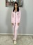 Kadın Pamuklu Viscon Bebe Yaka V. Secret Ince Çizgili Pijama Takımı (Pembe) 4