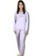 Kadın Pamuklu Viscon Çiçek Desenli Pijama Takımı (Lila) 1