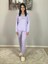 Kadın Pamuklu Viscon Çiçek Desenli Pijama Takımı (Lila) 2