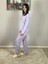 Kadın Pamuklu Viscon Çiçek Desenli Pijama Takımı (Lila) 3