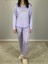 Kadın Pamuklu Viscon Çiçek Desenli Pijama Takımı (Lila) 4