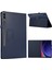 Samsung Galaxy Tab S10+ Kılıf Çift Katlı Standlı Deri Tablet Kapak Litchi Doku-Koyu Mavi 1