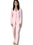 Kadın Pamuklu Viscon Bebe Yaka V. Secret Çizgili Pijama Takımı (Pembe) 1