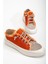 Neva Taşlı Düz Taban Kadın Turuncu Kot Sneakers 2