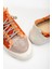 Neva Taşlı Düz Taban Kadın Turuncu Kot Sneakers 4
