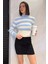 Kadın Balıkçı Yaka Taş Detaylı Crop Top Bluz 2