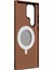 Galaxy S23 Ultra Kılıf Magsafe Uyumlu 360 Standlı Mat Deri Youngkit Tech Leather Kapak Kahverengi 4