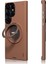Galaxy S23 Ultra Kılıf Magsafe Uyumlu 360 Standlı Mat Deri Youngkit Tech Leather Kapak Kahverengi 5