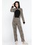 Kadın Leopar Desen Polar Pijama Tulum 1