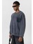 Yıkamalı Cep Detaylı Oversize Sweatshirt Siyah 5