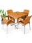 80 x 80 Metal Ayaklı Bahçe Balkon Masa Takımı Teak 1