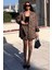 Kadın Leopar Desen Oversize Astarlı Blazer Ceket 1