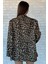 Kadın Leopar Desen Oversize Astarlı Blazer Ceket 4