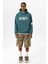 Kart Detaylı Yıkamalı Oversize Sweatshirt Petrol 1
