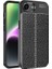 Apple iPhone 16E Uyumlu Kılıf Niss Deri Desen Silikon Siyah 1