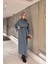 ELB016 Oversize Cepli Kemerli Denim Elbise 1