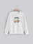Cheers Bira Baskılı Bisiklet Yaka Kapşonsuz Normal Kalıp Beyaz Sweatshirt 1