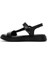 Kadın Siyah Deri Comfort Sandalet 25SFD340618 2