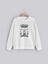 Rock On Roll Baskılı Bisiklet Yaka Kapşonsuz Normal Kalıp Beyaz Sweatshirt 1