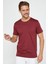 Unisex 3'lü Paket Siyah-Beyaz-Bordo Rengi Slim Fit Dar Kesim Pamuk Bisiklet Yaka Tişört 2