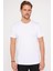 Unisex 3'lü Paket Siyah-Beyaz-Bordo Rengi Slim Fit Dar Kesim Pamuk Bisiklet Yaka Tişört 4
