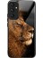 Samsung Galaxy S25+ Kılıf Temperli Cam Tpu Damla Korumalı Desen Baskı Telefon Kapağı-Aslan Profilli (Yurt Dışından) 1
