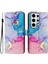 Samsung Galaxy S24 Ultra Kılıf Desen Baskı Cüzdan Telefon Kılıfı Askılı-Renkli Mermer (Yurt Dışından) 4