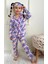 Pjkö Kalpli Unicorn Desenli Lila Uzun Kollu Önden Düğmeli Kız Çocuk Pijama Takımı 4-12 Yaş 534U 1