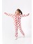 Kız Çocuk Kalp Desenli Pamuklu Pijama Takımı Önden Düğmeli Uzun Kollu Kışlık ve Yazlık Pijama Eşofman Rahat ve Şirin Uyku Giyimi Ev Giyim 1
