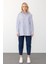 Oversize Basic Gömlek Mavi-Beyaz 9281 1