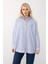 Oversize Basic Gömlek Mavi-Beyaz 9281 5