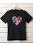 Kadın Kalpli Çiçek Baskılı T-Shirt 1