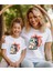 Anne ve Kız Şirin Kedi Baskılı T-Shirt (Tekli Üründür Kombin Yapmak Için 2 Adet Sepete Ekleyiniz) 1