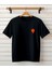 Ateş ve Su Baskılı T-Shirt - Bisiklet Yaka Kısa Kol Tişört 1