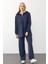 Kapüşonlu Taş Bezeli Premium Kumaş Sweat Pantolon Takım Indigo 7984-TK 4