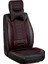 seat Leon Uyumlu Yarı Deri Oto Koltuk Kılıfı Tam Set Mars Seri (Siyah-Kırmızı) 5