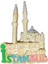 Polyester Istanbul Ortaköy Cami Temalı Buzdolabı Magneti 1