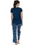 20105 Kadın Lacıvert Kısa Kollu Pijama Takımı 4
