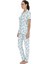 20087 Kadın Mavı Kısa Kollu Boydan Patlı Pijama Takımı 2
