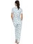 20087 Kadın Mavı Kısa Kollu Boydan Patlı Pijama Takımı 4