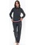 20112 Kadın Antrasıt Melanj Uzun Kollu Dik Yaka Pijama Takımı 1