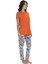 20097 Kadın Turuncu Kısa Kollu Pijama Takımı 2