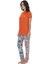 20097 Kadın Turuncu Kısa Kollu Pijama Takımı 3