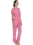 20084 Kadın Fusya Kısa Kollu Boydan Patlı Pijama Takımı 2